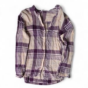 Purple and Cream Plaid Shirt